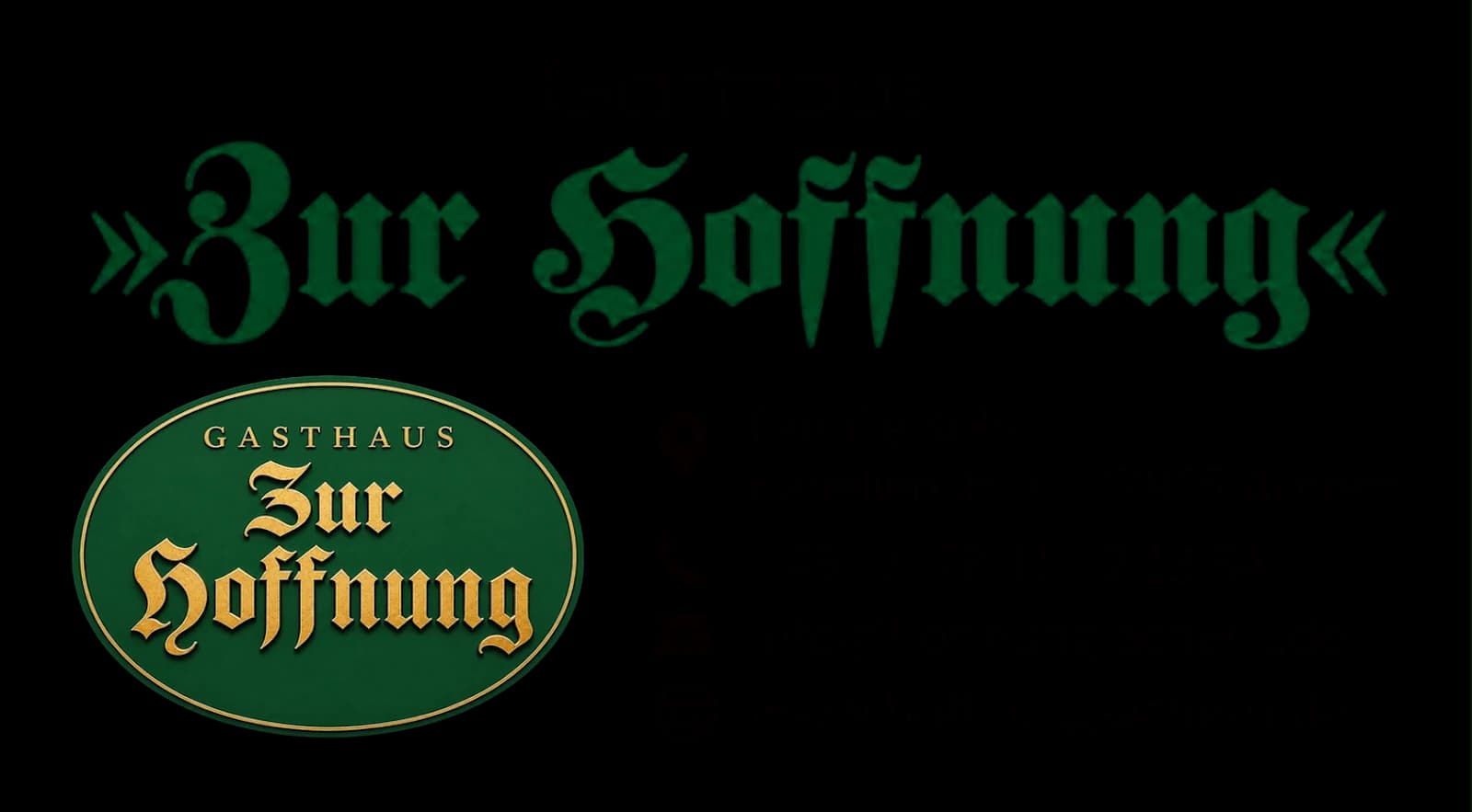 Logo und Visitenkarte des Gasthaus Zur Hoffnung – Familie Kuhn